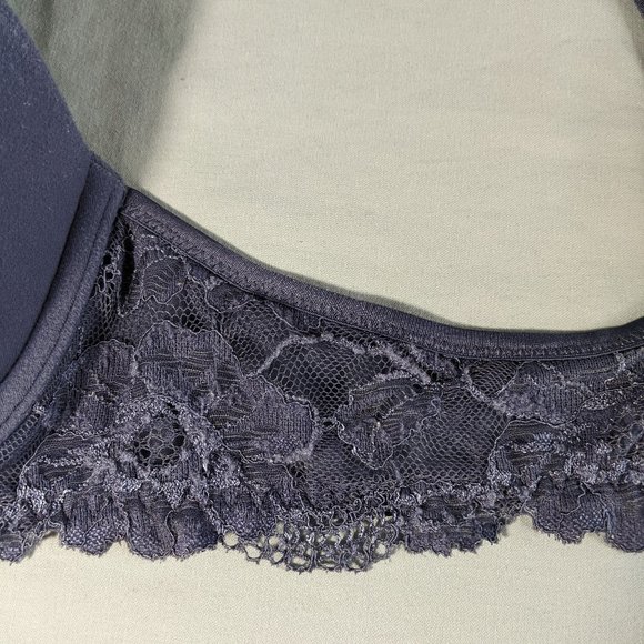 Victoria Secret 34C Body By Victoria lined Demi blue w/front close & lace! GUC! - Picture 7 of 16